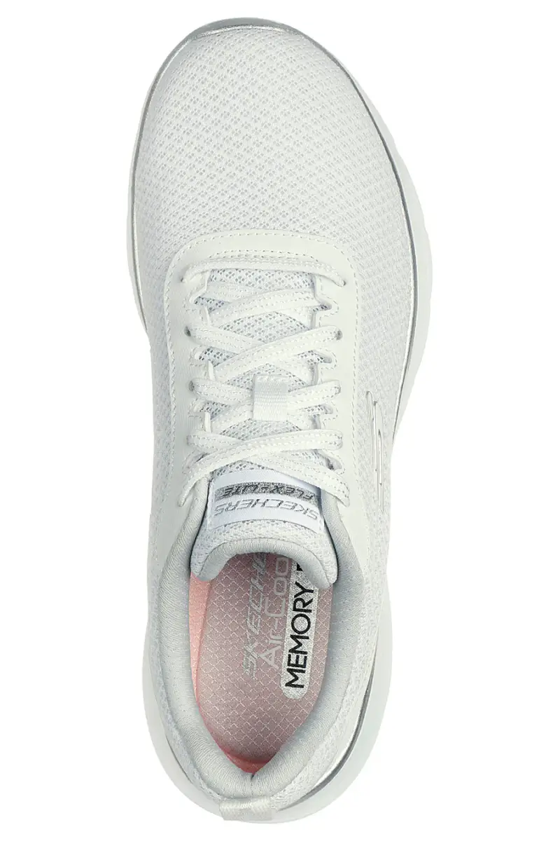 Sneakers bianche con dettagli argento Flex Appeal 5 0 Skechers [BIANCO miniatura 5