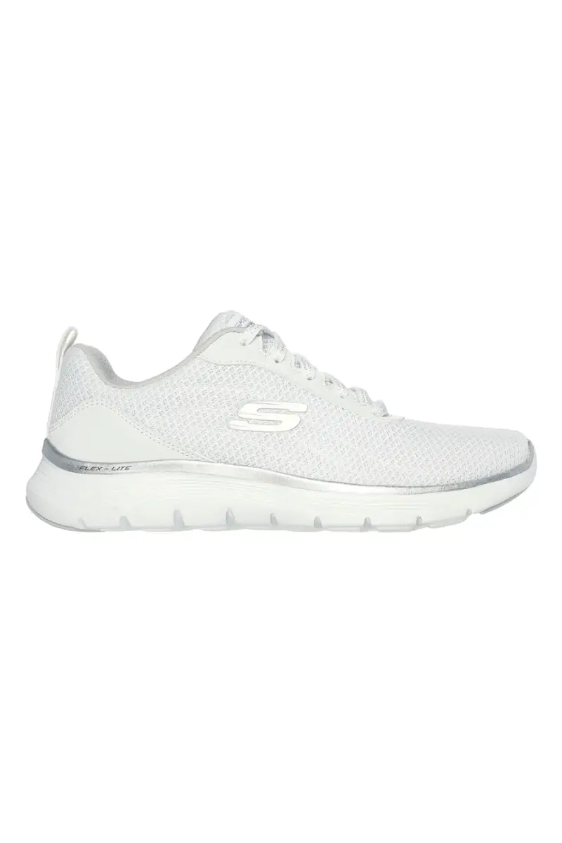 Sneakers bianche con dettagli argento Flex Appeal 5 0 Skechers [BIANCO