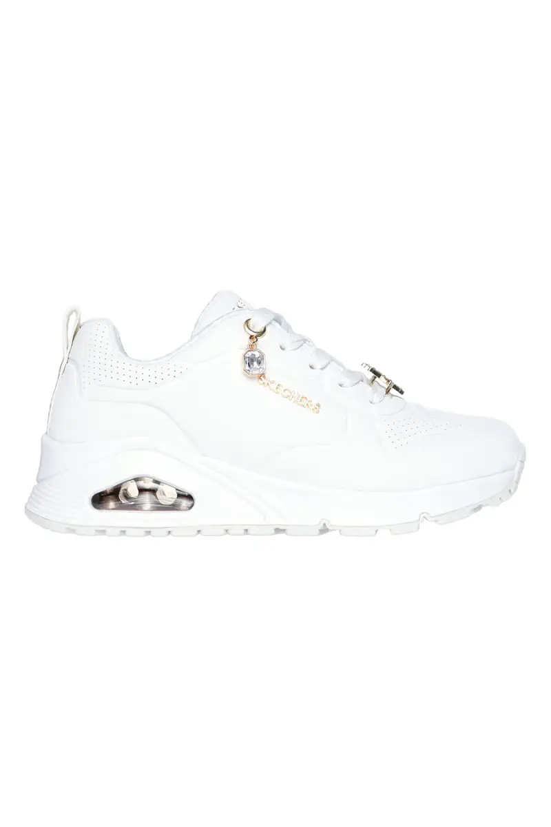 Sneakers bianche con dettagli gioiello Skechers UNO Gen1 TRENDY JEWELS ESS STREET GIRLS [BIANCO]