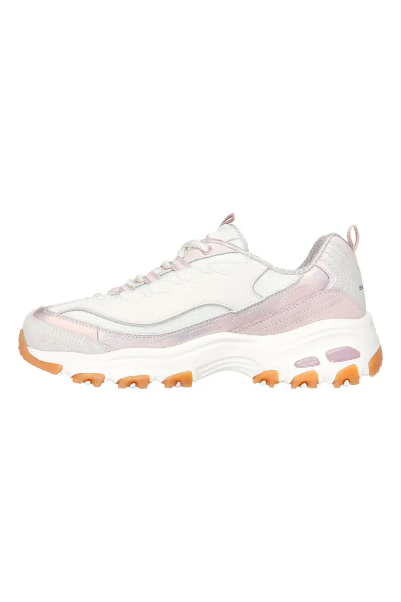 Sneakers bianche con dettagli lilla e memory foam Skechers D Lites Dazzling Shine [LITE PINK] miniatura 4