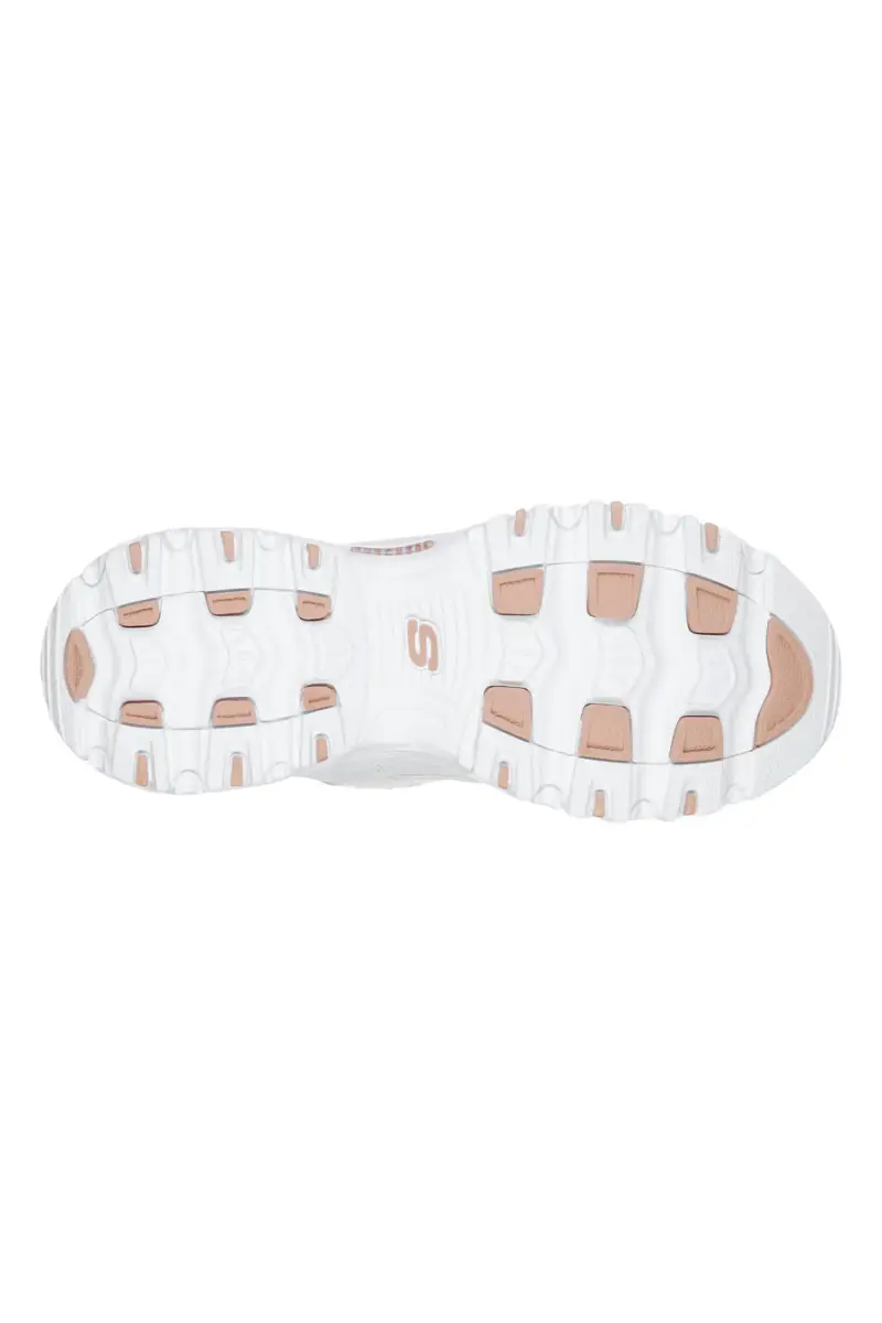 Sneakers bianche con dettagli oro e Memory Foam Skechers D Lites Fresh Start [BIANCO] miniatura 5