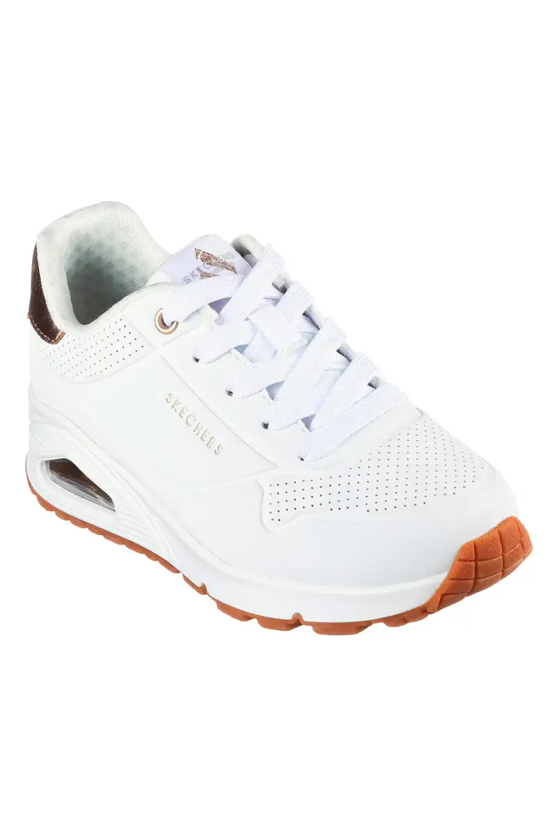 Sneakers bianche con inserti metallici Skechers UNO Gen1 SHIMMER AWAY ESS STREET GIRLS [BIANCO] miniatura 2