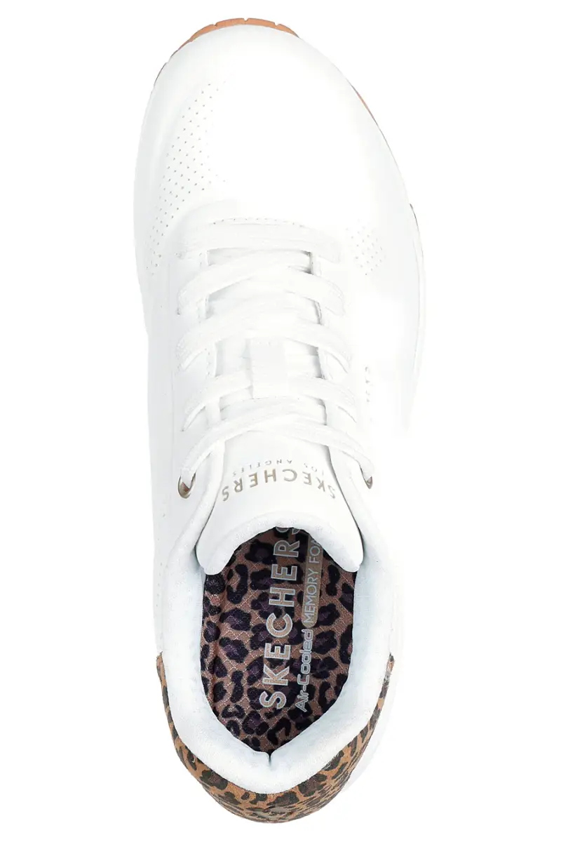 Sneakers bianche con memory foam e dettagli leopardati Skechers Uno Jungle Nite [BIANCO] miniatura 5