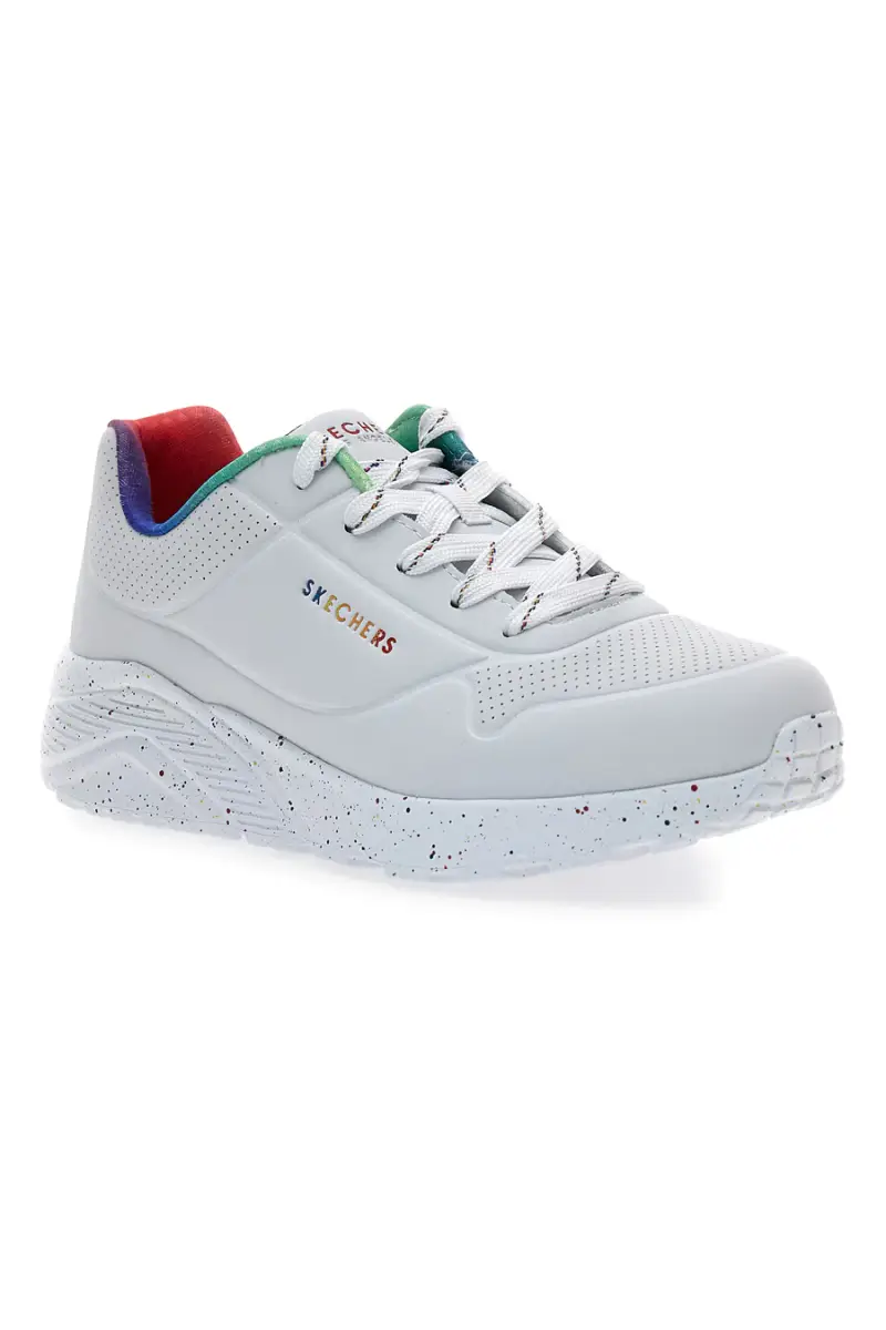Sneakers bianche con suola rainbow speckle Skechers Uno Lite Rainbow Speckle [BIANCO] miniatura 2