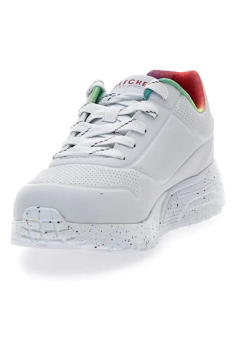 Sneakers bianche con suola rainbow speckle Skechers Uno Lite Rainbow Speckle [BIANCO] miniatura 3