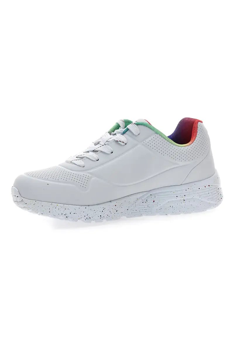 Sneakers bianche con suola rainbow speckle Skechers Uno Lite Rainbow Speckle [BIANCO] miniatura 4