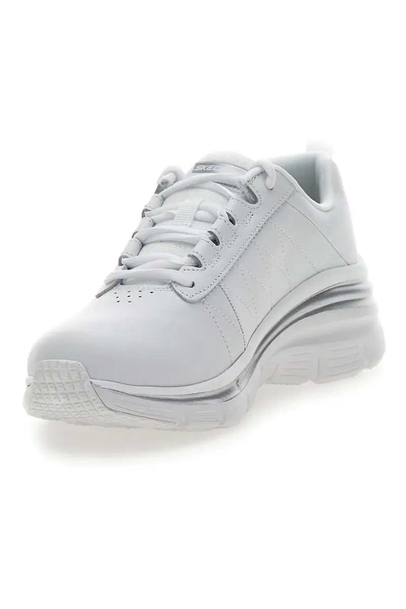 Sneakers Bianche con Tomaia in Pelle Skechers Fashion Fit - Effortless [BIANCO miniatura 3