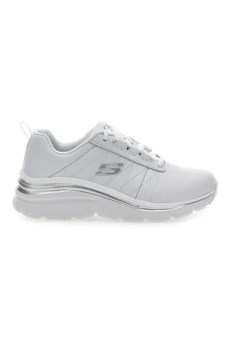 Sneakers Bianche con Tomaia in Pelle Skechers Fashion Fit - Effortless [BIANCO