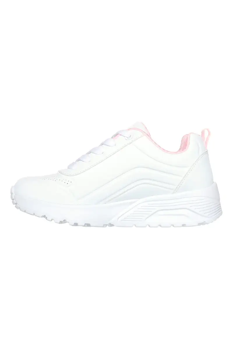 Sneakers bianche con zip laterale e platform Skechers Uno Lite Easy Zip [BIANCO] miniatura 4