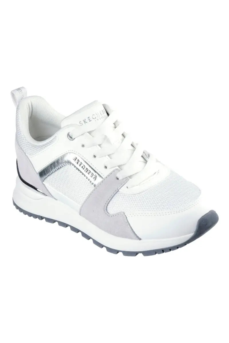 Sneakers bianche e grigie con Memory Foam Skechers Runway Posh Gal [BIANCO miniatura 2