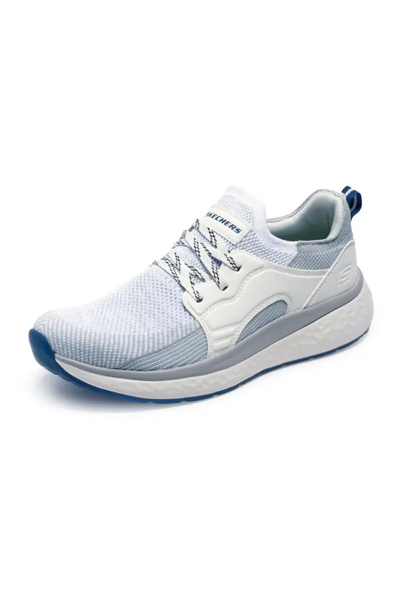 Sneakers bianche e grigie in mesh Skechers Lancer Dalton [BIANCO miniatura 2