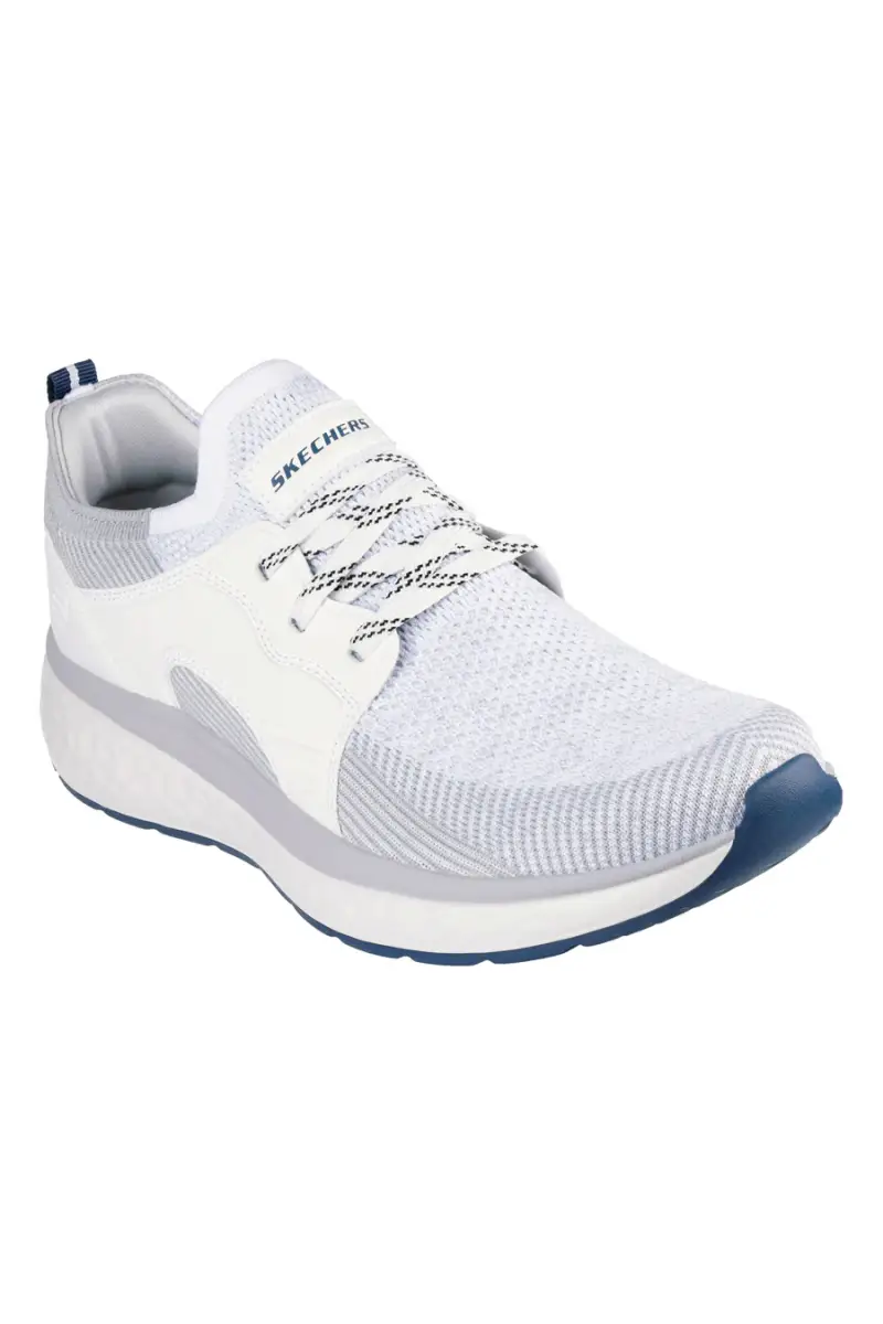 Sneakers bianche e grigie in mesh Skechers Lancer Dalton [BIANCO miniatura 3
