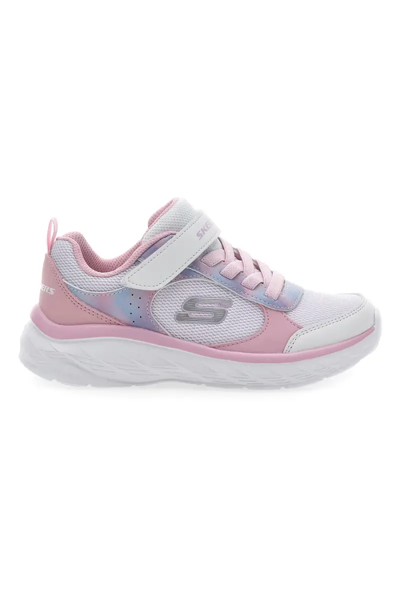 Sneakers Bianche e Rosa con Chiusura a Velcro SHECKERS BOUNDLESS-WATERCOLOR BLUR [BIANCO