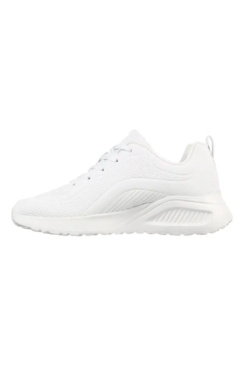 Sneakers bianche in duraleather con soletta memory foam Skechers BOBS Buno How Sweet [BIANCO] miniatura 3
