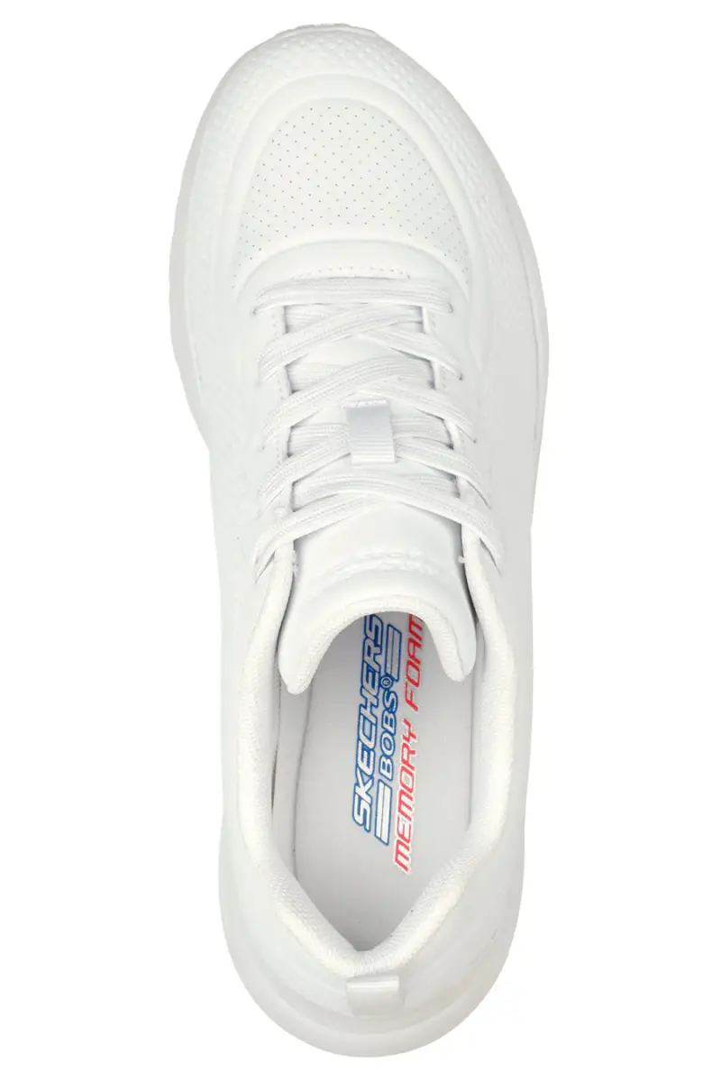 Sneakers bianche in duraleather con soletta memory foam Skechers BOBS Buno How Sweet [BIANCO] miniatura 5
