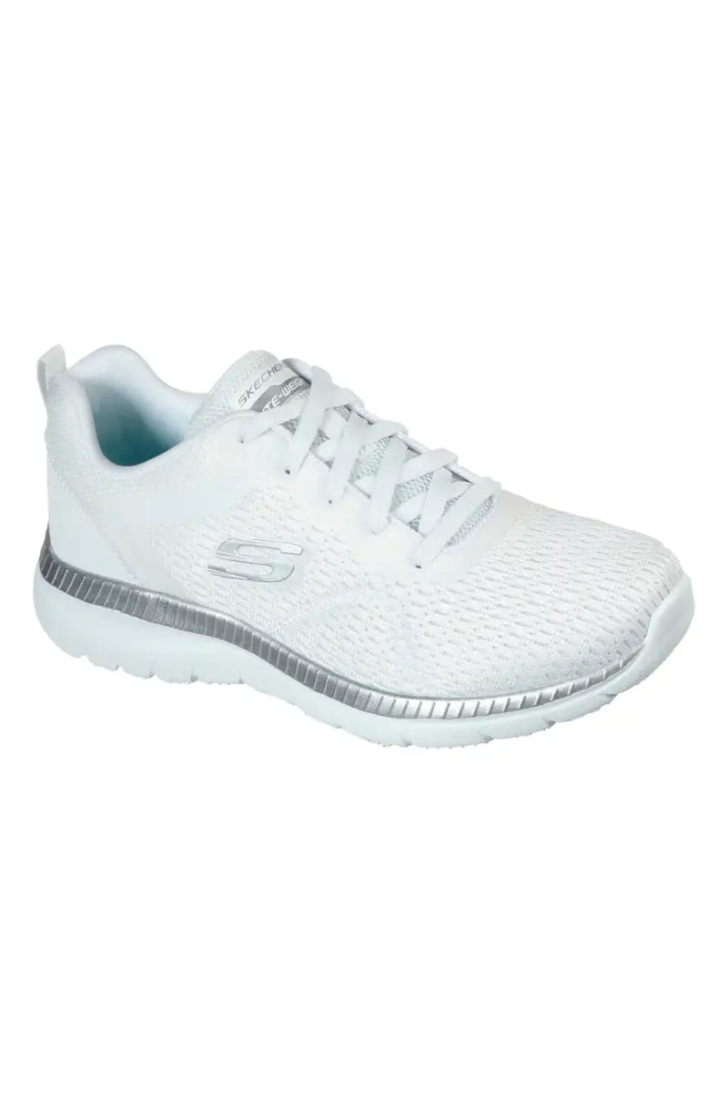 Sneakers bianche in mesh con Memory Foam Skechers Bountiful Quick Path [WHITE miniatura 2