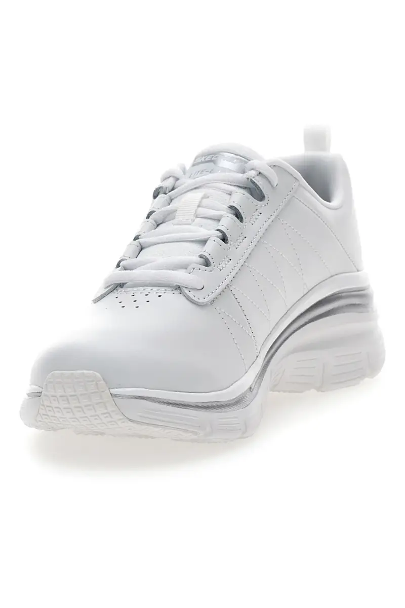 Sneakers bianche in pelle con Memory Foam Skechers Fashion Fit Effortless [BIANCO miniatura 4