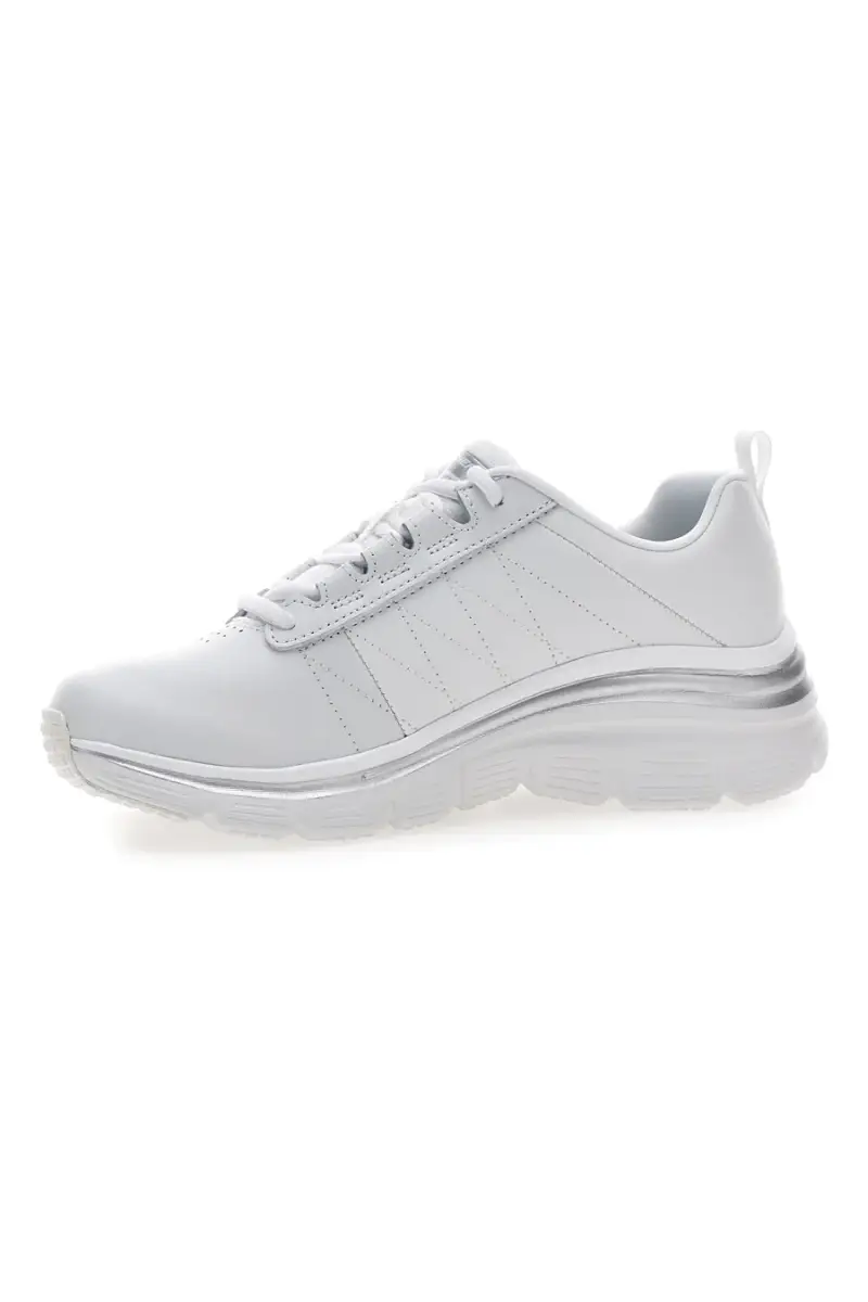 Sneakers bianche in pelle con Memory Foam Skechers Fashion Fit Effortless [BIANCO miniatura 5