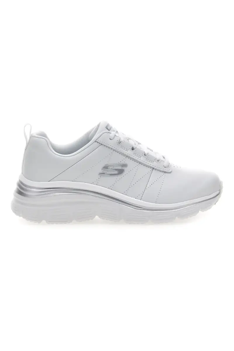 Sneakers bianche in pelle con Memory Foam Skechers Fashion Fit Effortless [BIANCO