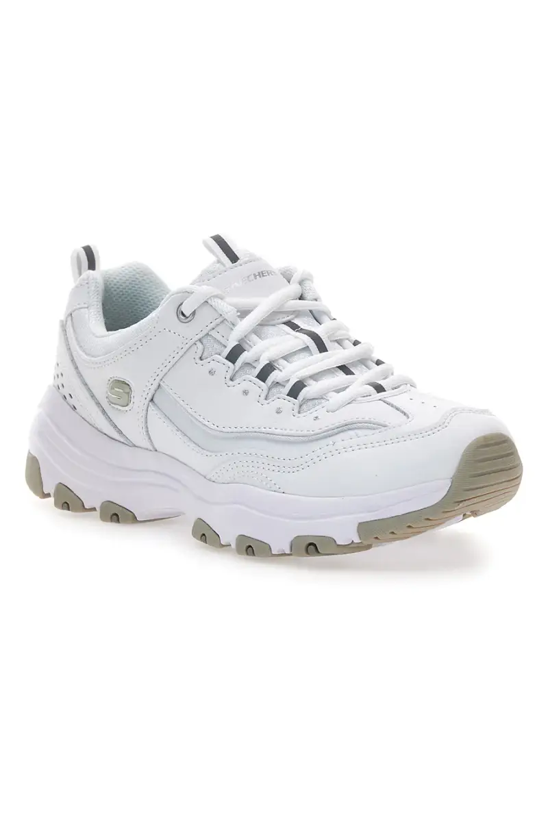Sneakers bianche in pelle con Memory Foam Skechers Iconic Unabashed [BIANCO miniatura 3