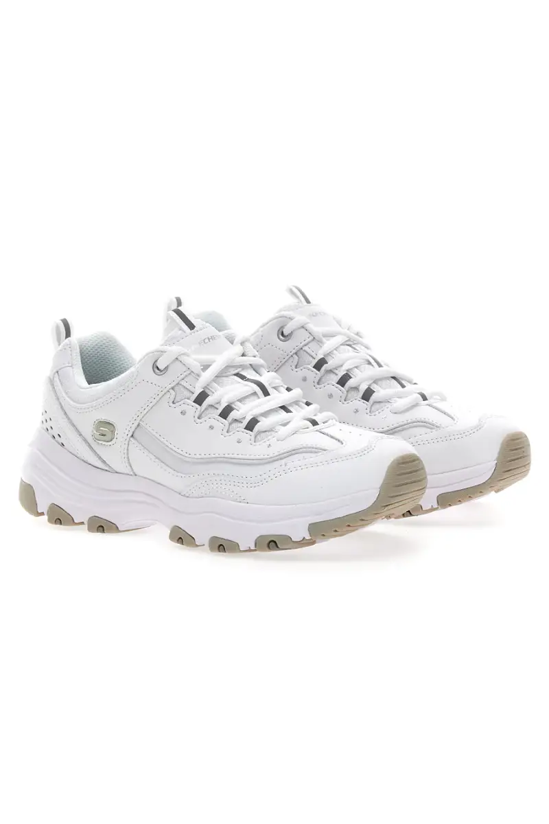 Sneakers bianche in pelle con Memory Foam Skechers Iconic Unabashed [BIANCO