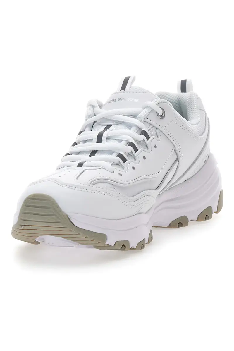 Sneakers bianche in pelle con Memory Foam Skechers Iconic Unabashed [BIANCO miniatura 5