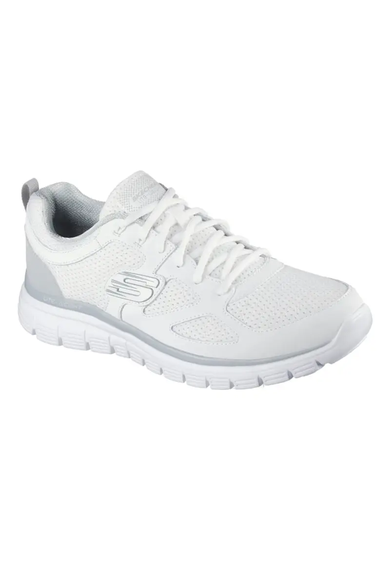 Sneakers bianche in pelle e mesh con soletta memory foam Skechers Burns Agoura da Uomo [WGY] miniatura 2