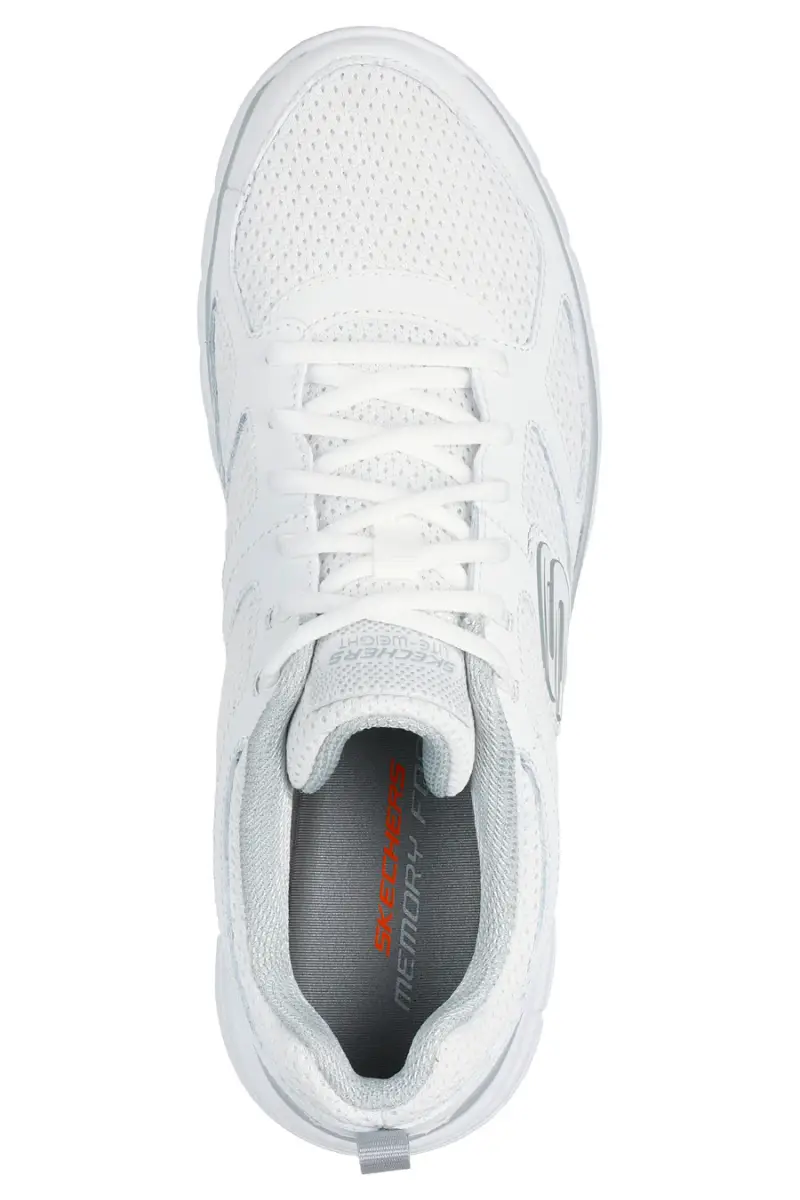 Sneakers bianche in pelle e mesh con soletta memory foam Skechers Burns Agoura da Uomo [WGY] miniatura 3