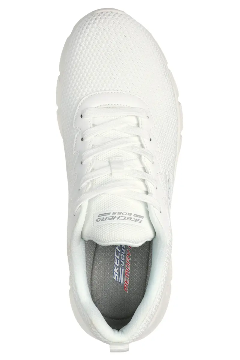 Sneakers bianche knit ammortizzate Skechers Bobs B Flex Chill Edge [OFF WHITE] miniatura 3