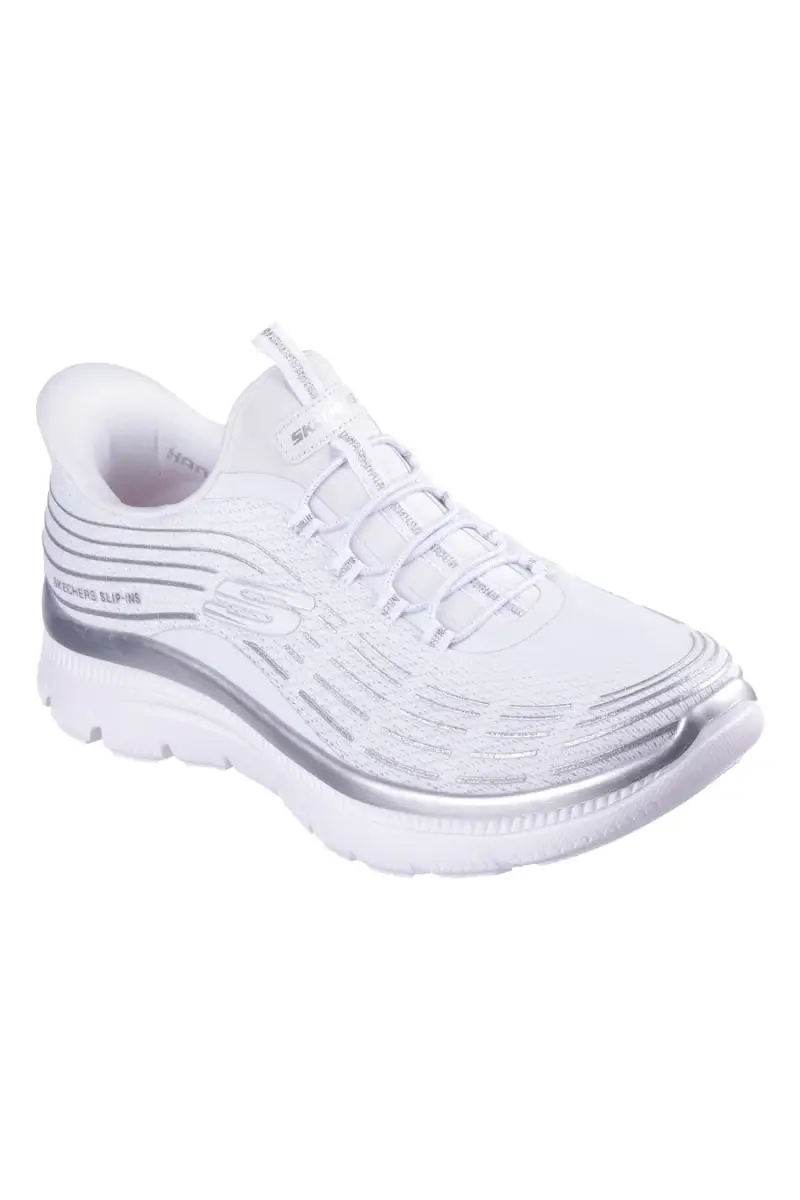 Sneakers bianche leggere in tessuto traspirante Skechers Summits Plus Soft Luster [BIANCO miniatura 2