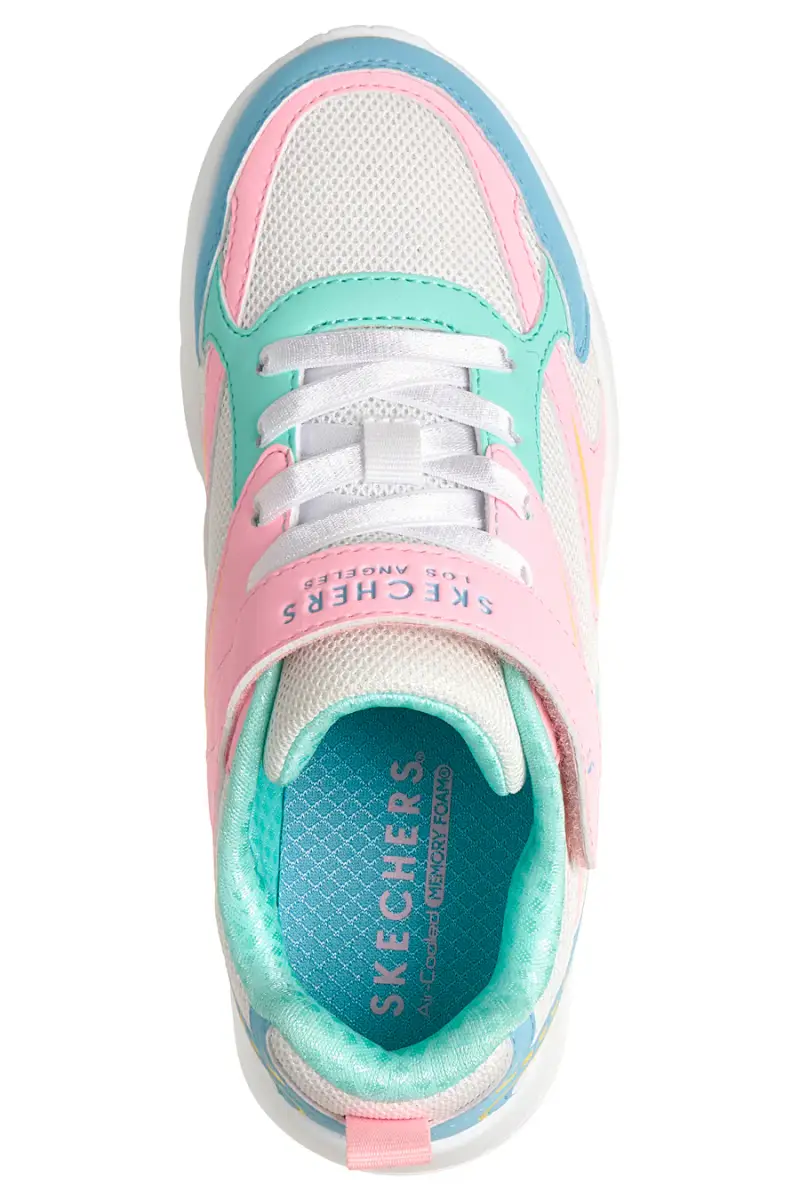 Sneakers bianche multicolor chiusura a strappo Skechers Uno Lite Vista Strike [MULTI] miniatura 4