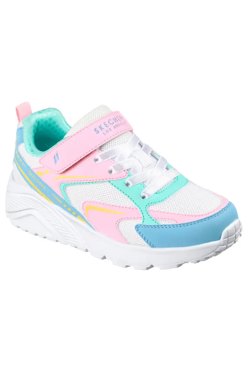 Sneakers bianche multicolor chiusura a strappo Skechers Uno Lite Vista Strike [MULTI] miniatura 5