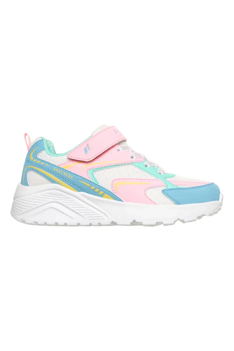 Sneakers bianche multicolor chiusura a strappo Skechers Uno Lite Vista Strike [MULTI]