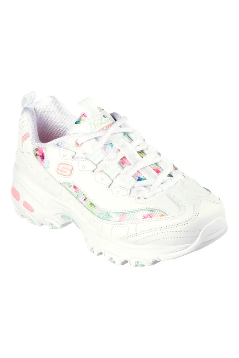 Sneakers Bianche Skechers D'Lites Blooming Fields [BIANCO] miniatura 2