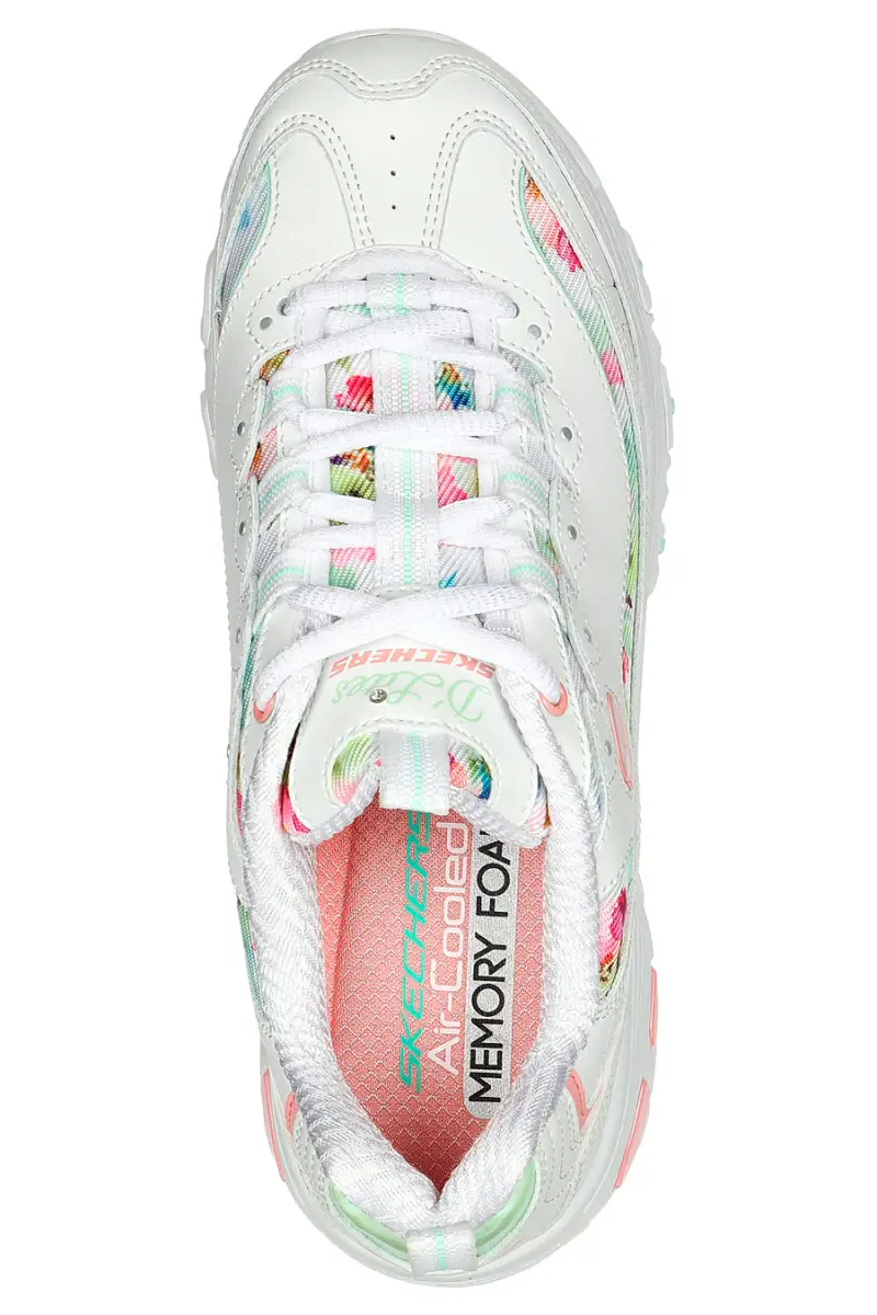 Sneakers Bianche Skechers D'Lites Blooming Fields [BIANCO] miniatura 3