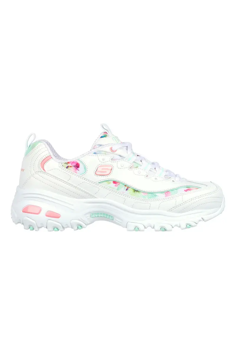 Sneakers Bianche Skechers D'Lites Blooming Fields [BIANCO]