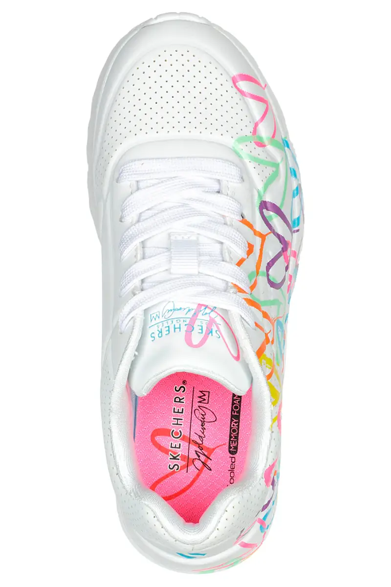 Sneakers Bianche Skechers Uno Lite Spread the Love [BIANCO] miniatura 5