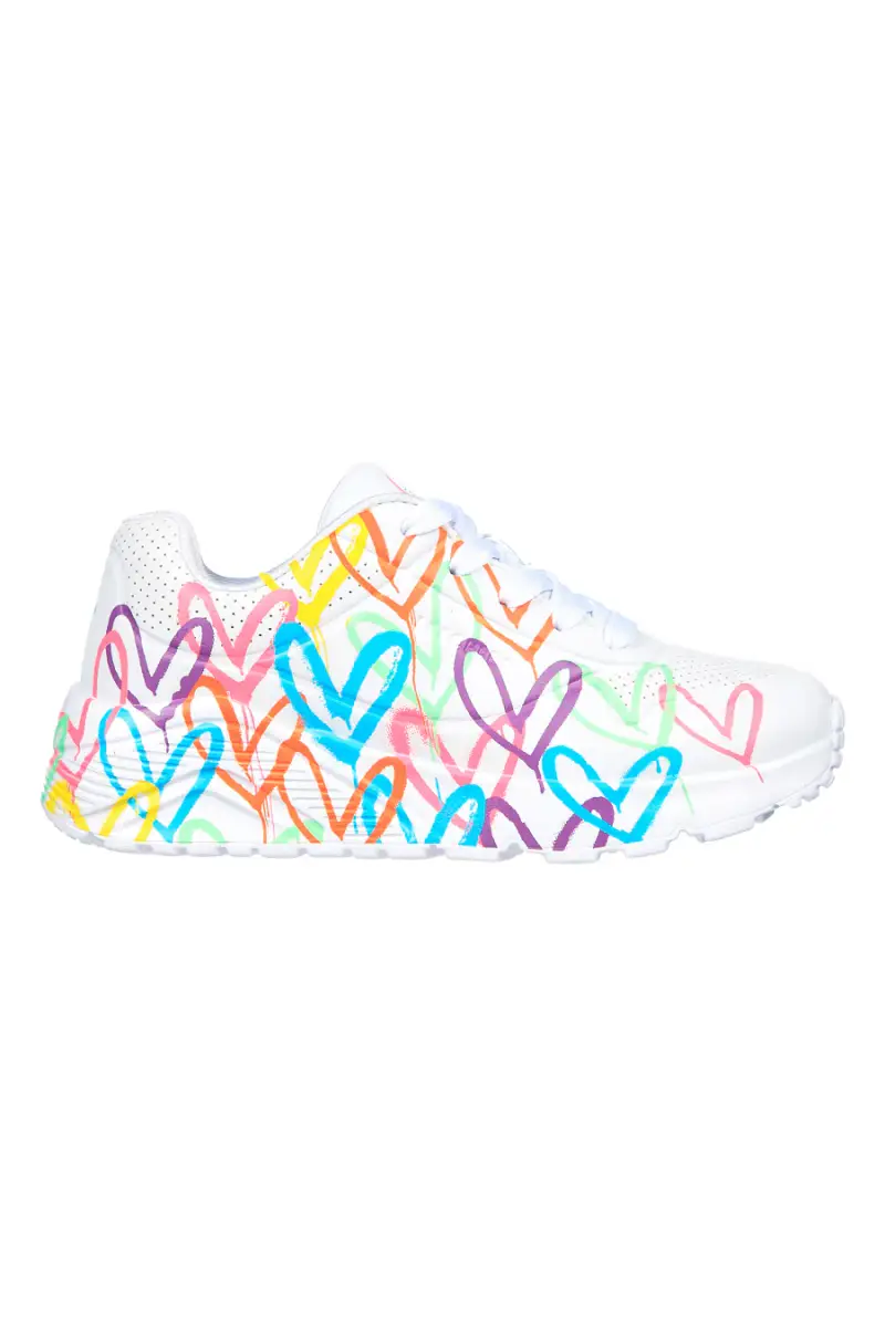 Sneakers Bianche Skechers Uno Lite Spread the Love [BIANCO]