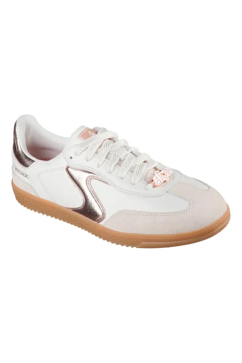 Sneakers bianche stile court con Memory Foam Skechers Hotshot Cool Glow [BIANCO] miniatura 2