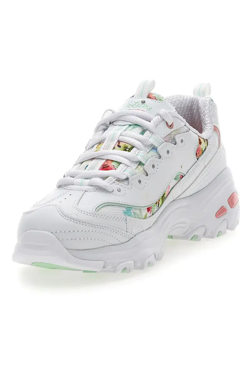 Sneakers bianco multicolor Memory Foam Skechers D lites Blooming Fields [BIANCO miniatura 4