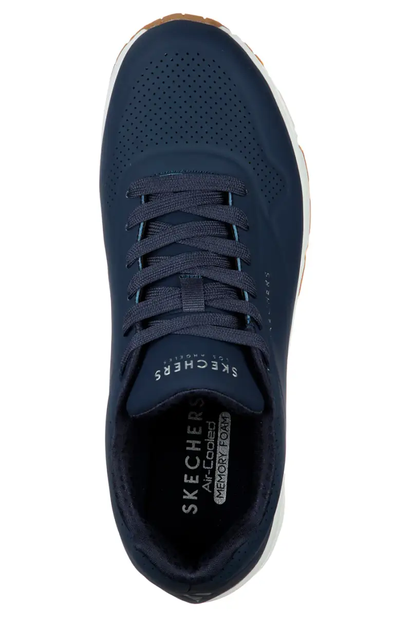 Sneakers blu ammortizzate con air cushion Skechers Uno Stand On Air [NAVY] miniatura 5