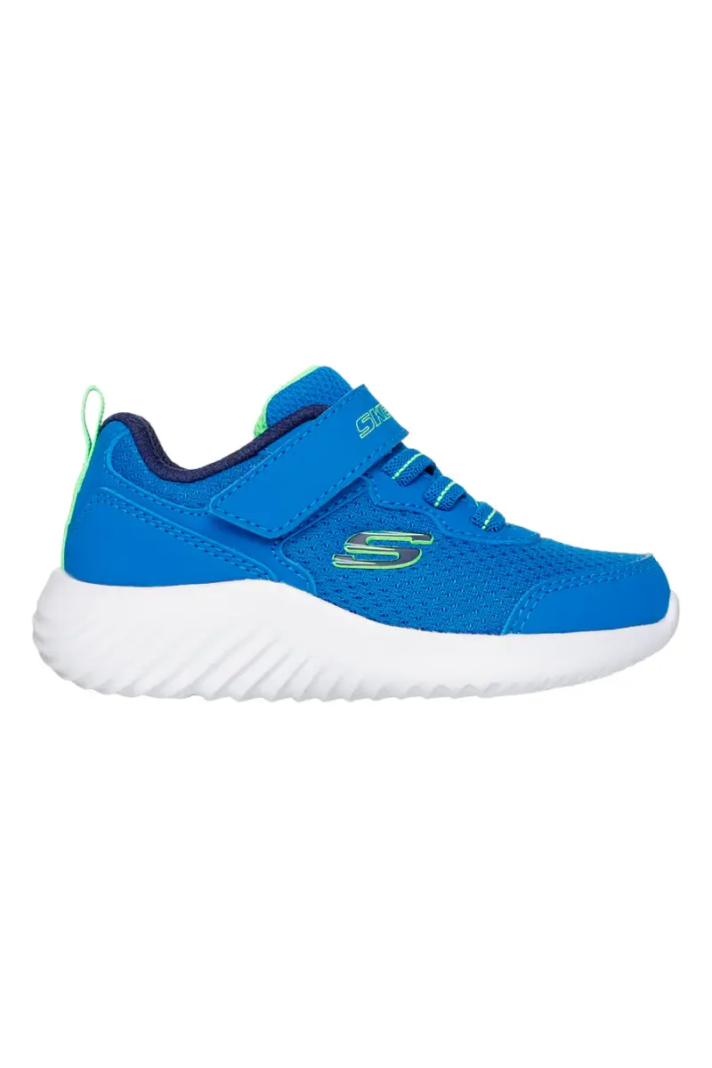 Sneakers blu con chiusura regolabile e suola leggera Skechers Bounder Techrox da Bambino [BLUE]