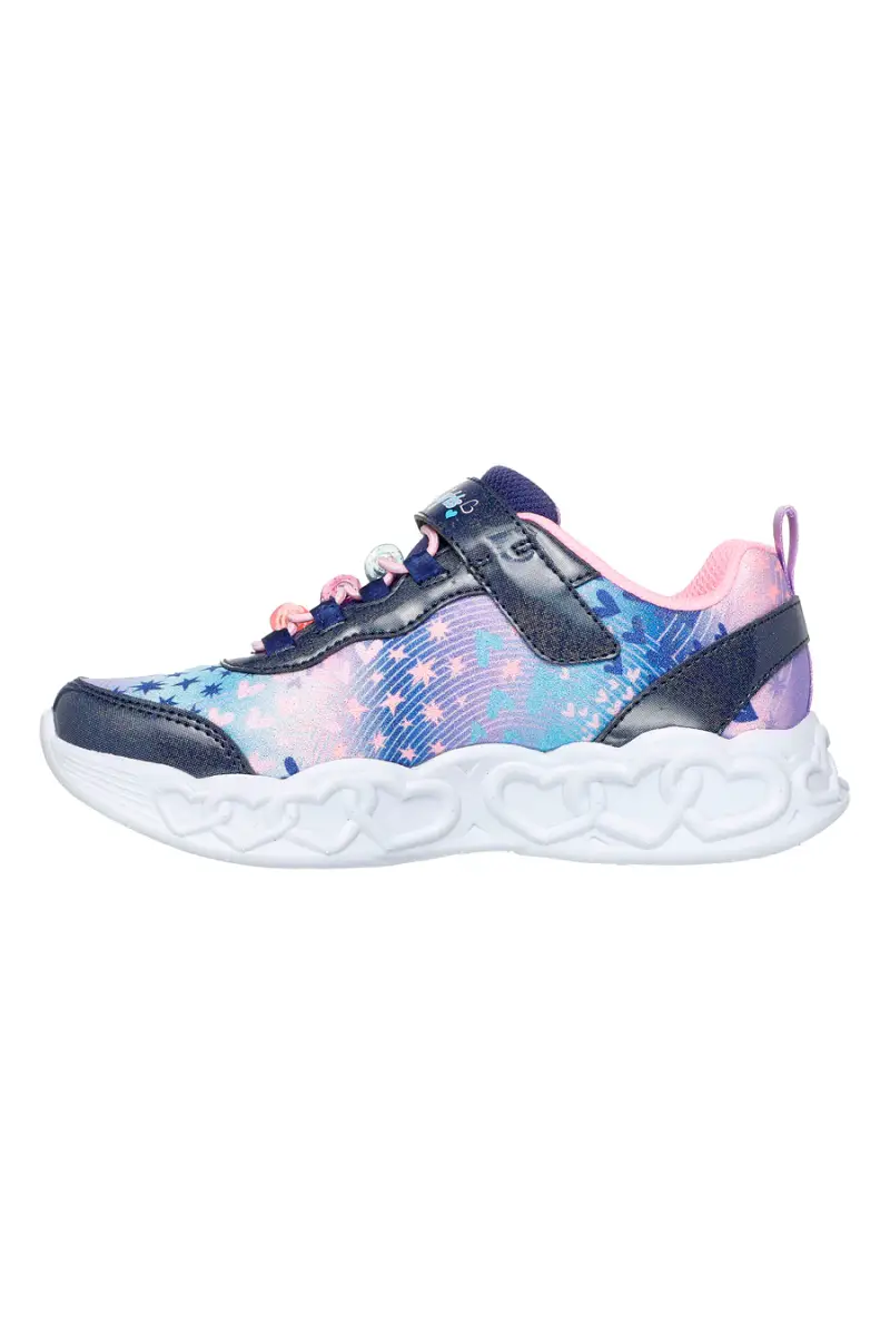 Sneakers blu con cuori luminosi Skechers Infinite Heart Lights Heart Jewels [NVMT] miniatura 4