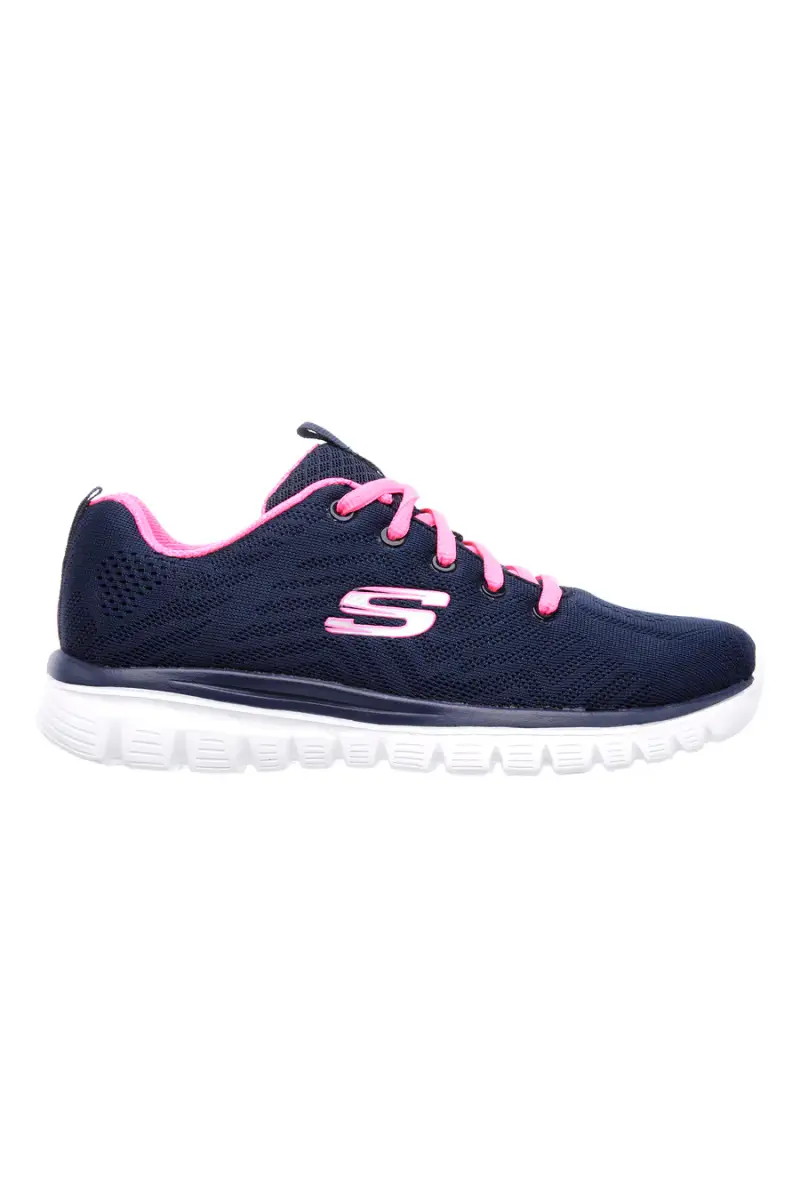 Sneakers blu con dettagli rosa in mesh e Memory Foam Skechers Graceful Get Connected [BLU]