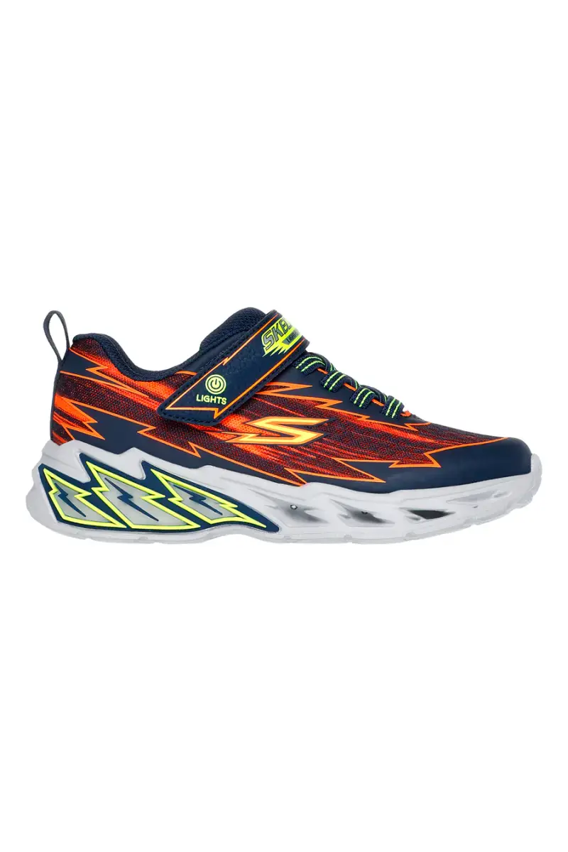 Sneakers blu con luci e dettagli arancioni Skechers Light Storm 2 0 Bolt-Brights [ND] miniatura 5