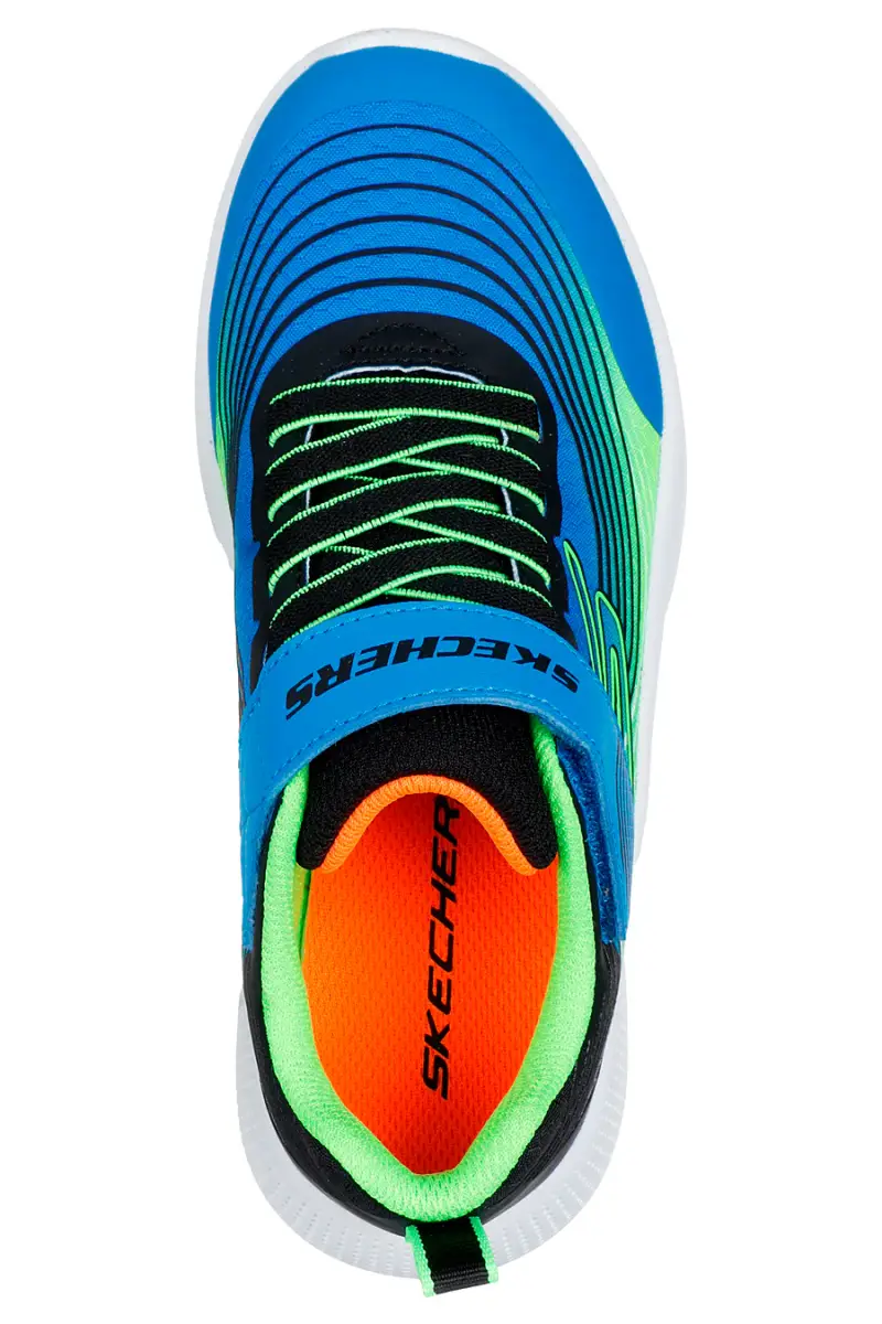 Sneakers blu e lime leggere con strappo Skechers Microspec Advance [ND] miniatura 3