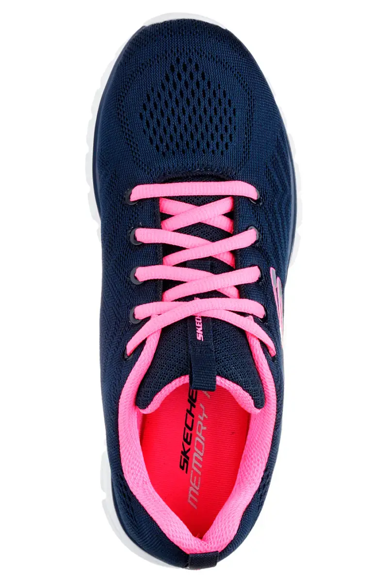 Sneakers blu in mesh con Memory Foam Skechers Graceful Get Connected [BLU] miniatura 3