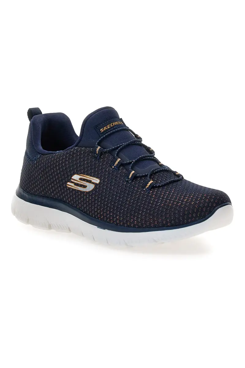 Sneakers blu in mesh con Memory Foam Skechers Summits Bright Bezel [NAVY] miniatura 2
