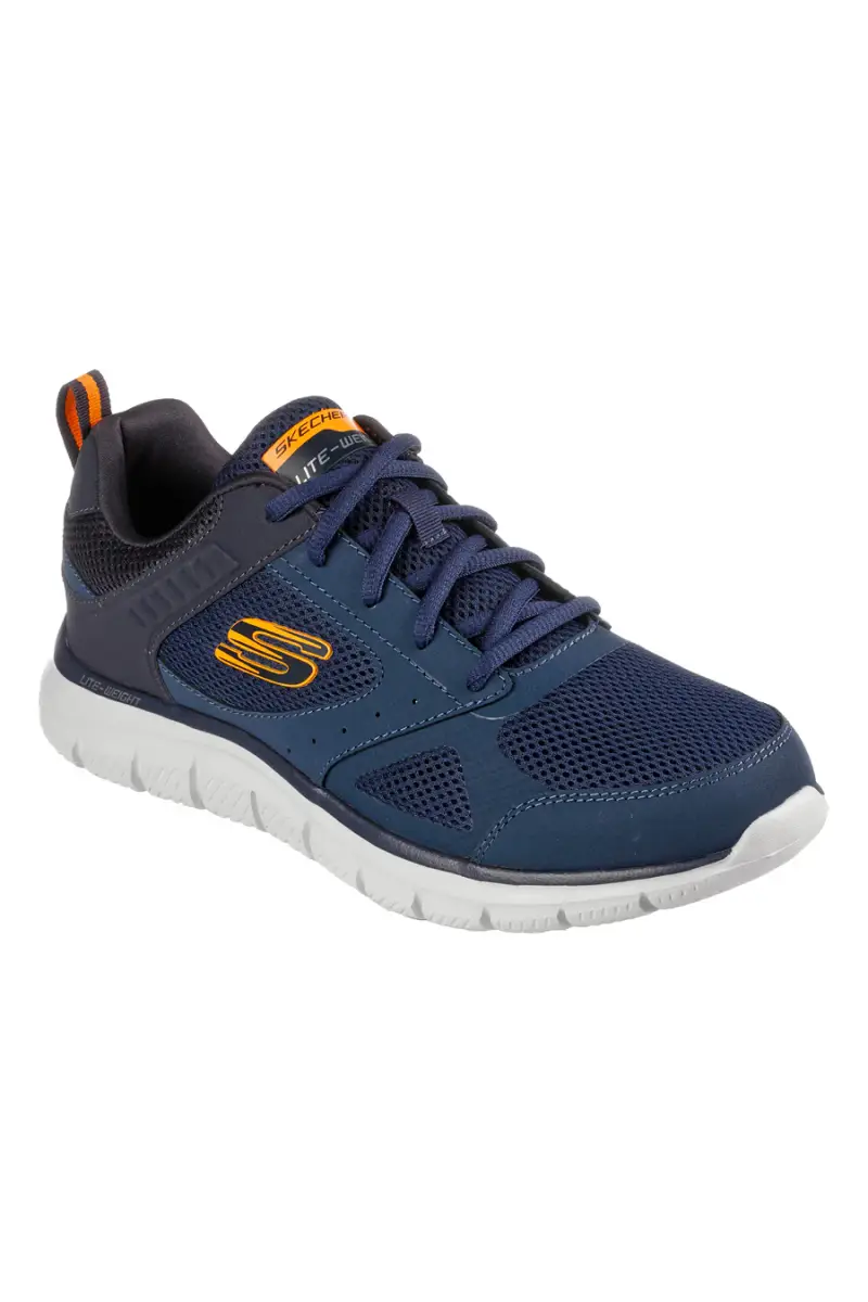 Sneakers blu in mesh stringate Skechers Track Syntac [NAVY] miniatura 2