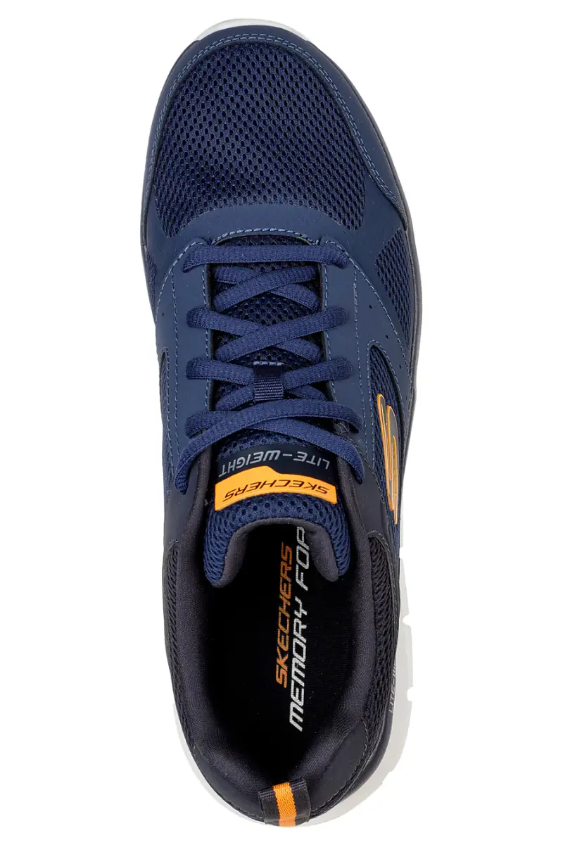 Sneakers blu in mesh stringate Skechers Track Syntac [NAVY] miniatura 5